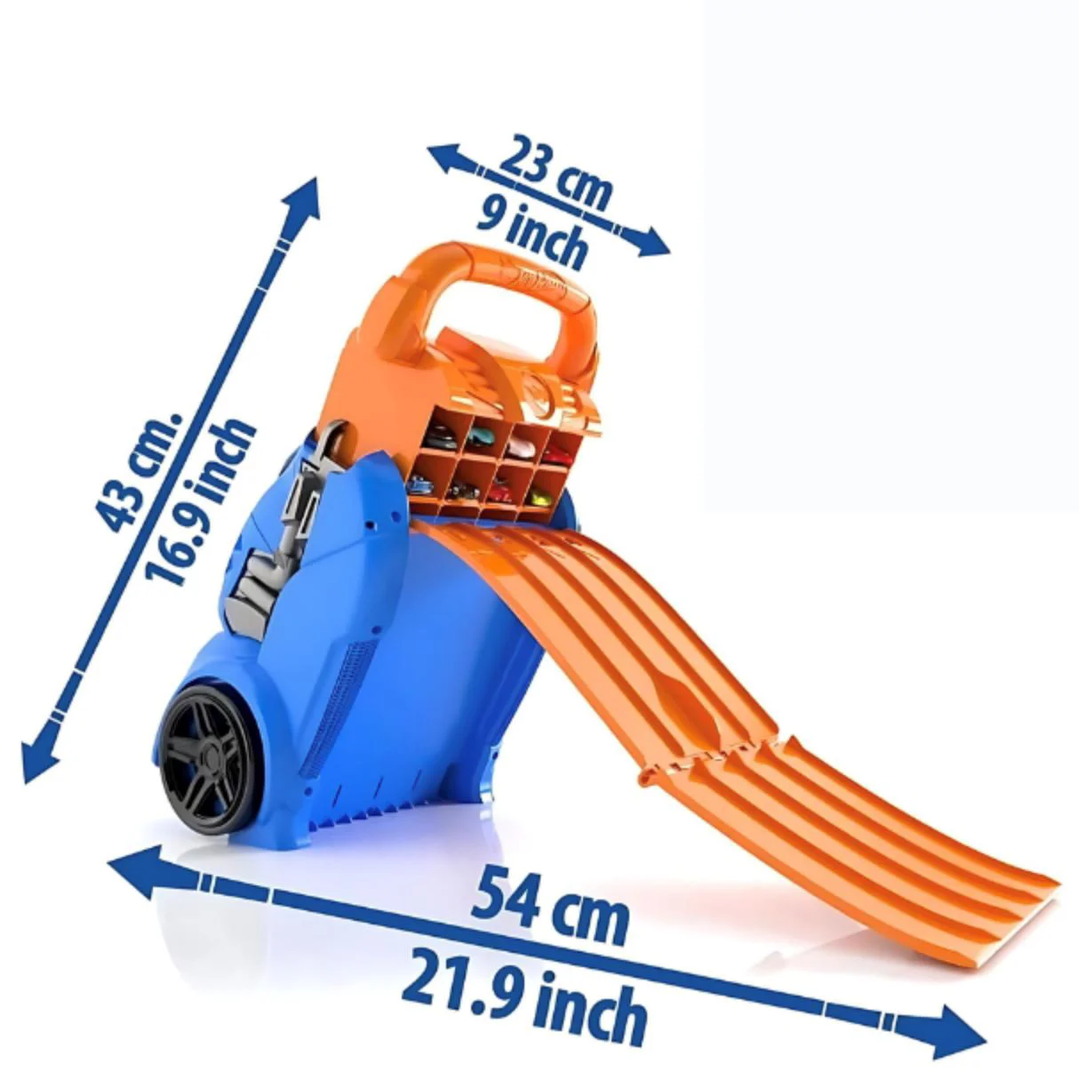 Container portabil Hot Wheels cu 4 piste paralele foto