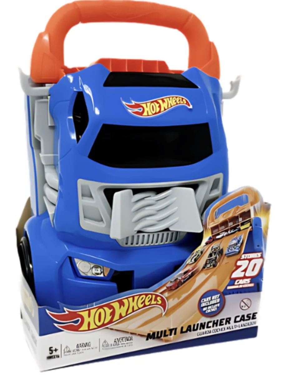 Container portabil Hot Wheels cu 4 piste paralele foto