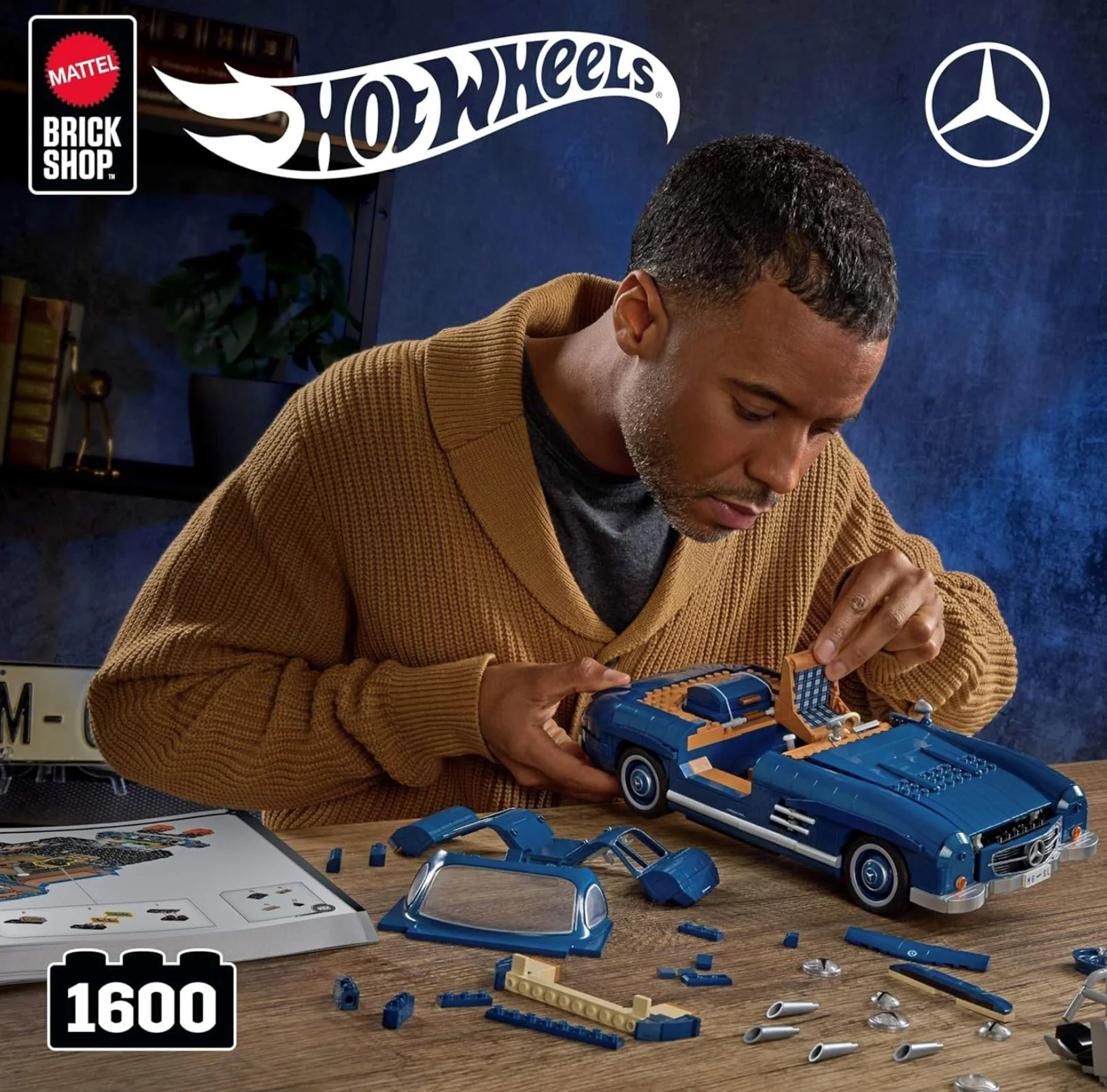Set de constructie Hot Wheels Mercedes-Benz 300 SL, scara 1:12 foto