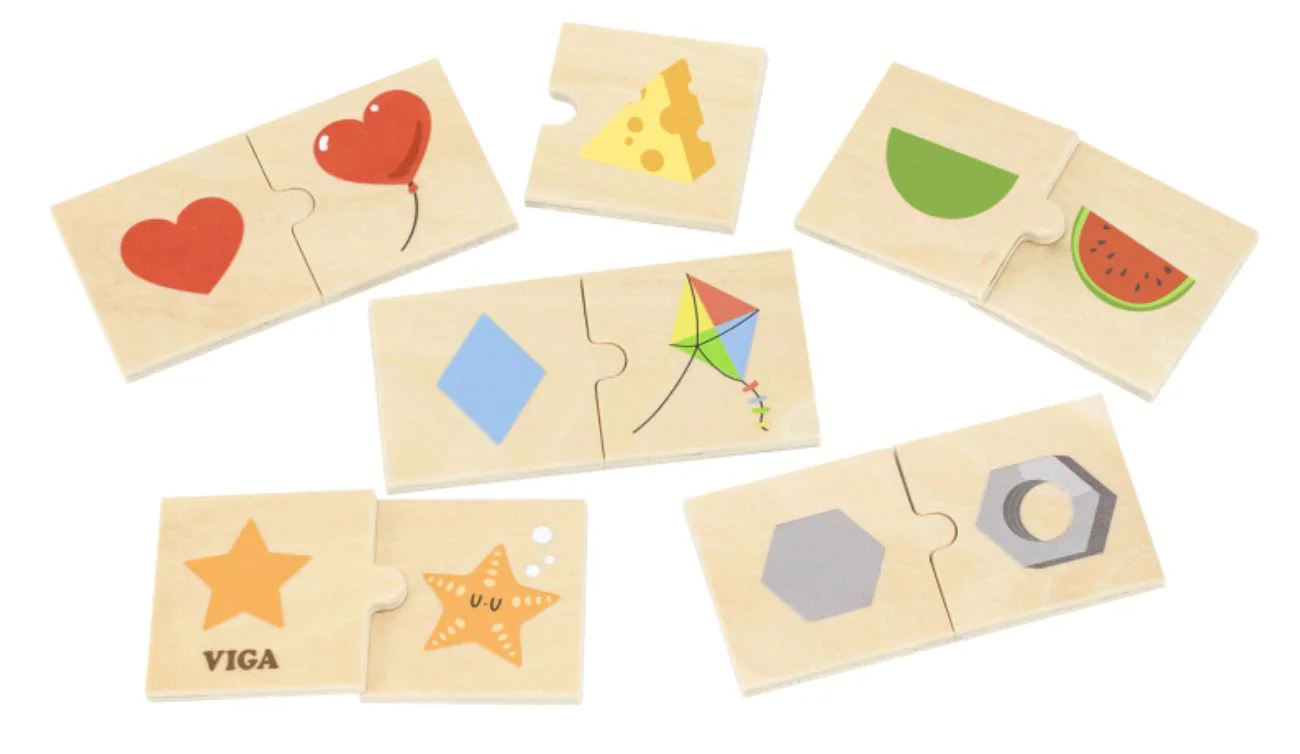 Joc logic de puzzle Viga Toys Forme si obiecte, 24 el. foto