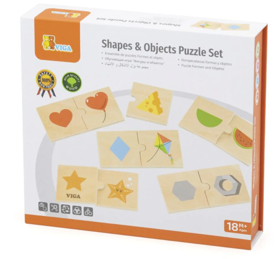 Joc logic de puzzle Viga Toys Forme si obiecte, 24 el. foto