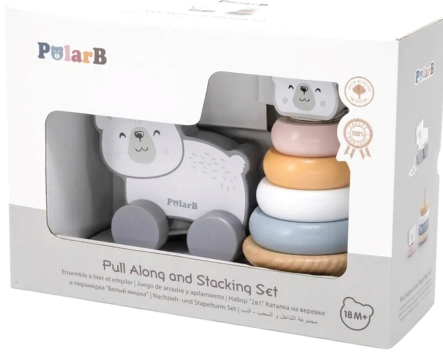 Set de joaca Viga Toys Jucarie de tras si piramida - Urs Polar foto