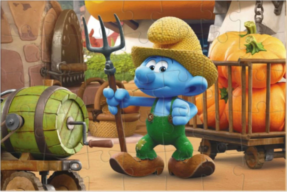 Puzzle Dodo mini Fermierul cu dovleci, Smurfii, 35 el. foto
