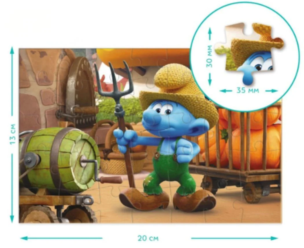 Puzzle Dodo mini Fermierul cu dovleci, Smurfii, 35 el. foto