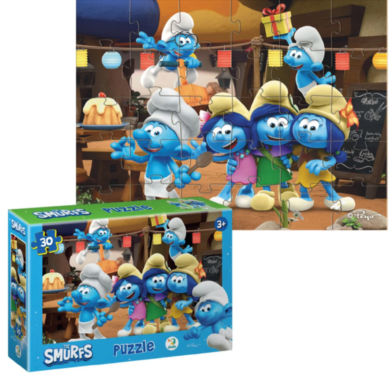 Puzzle-mini Dodo Strumfii Petrecere, 30 el. foto