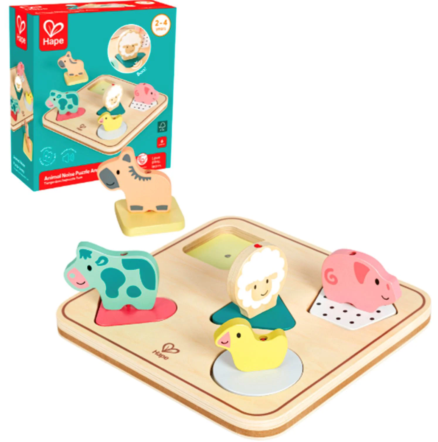 Пазл Hape Геометрические формы с животными foto