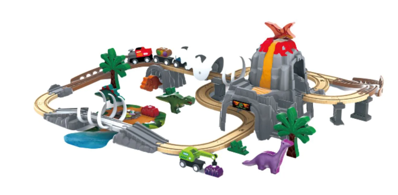 Set de joaca Hape Aventura Caii Ferate cu Dinozauri foto