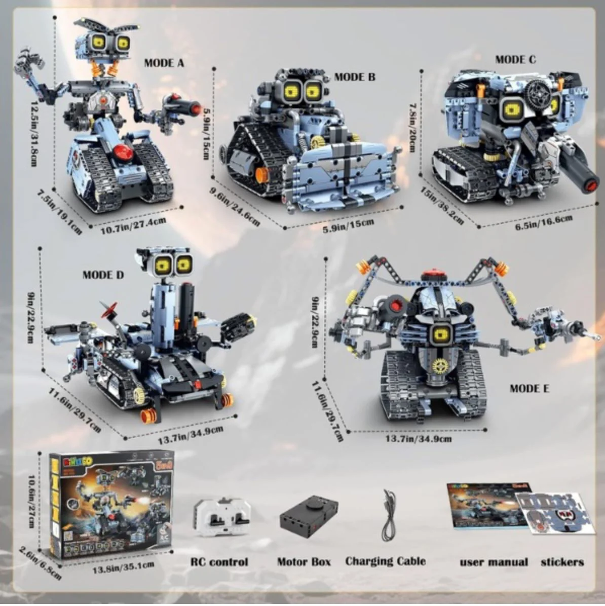Set de constructie 5 in 1 Mechanical Master Robot-transformer foto
