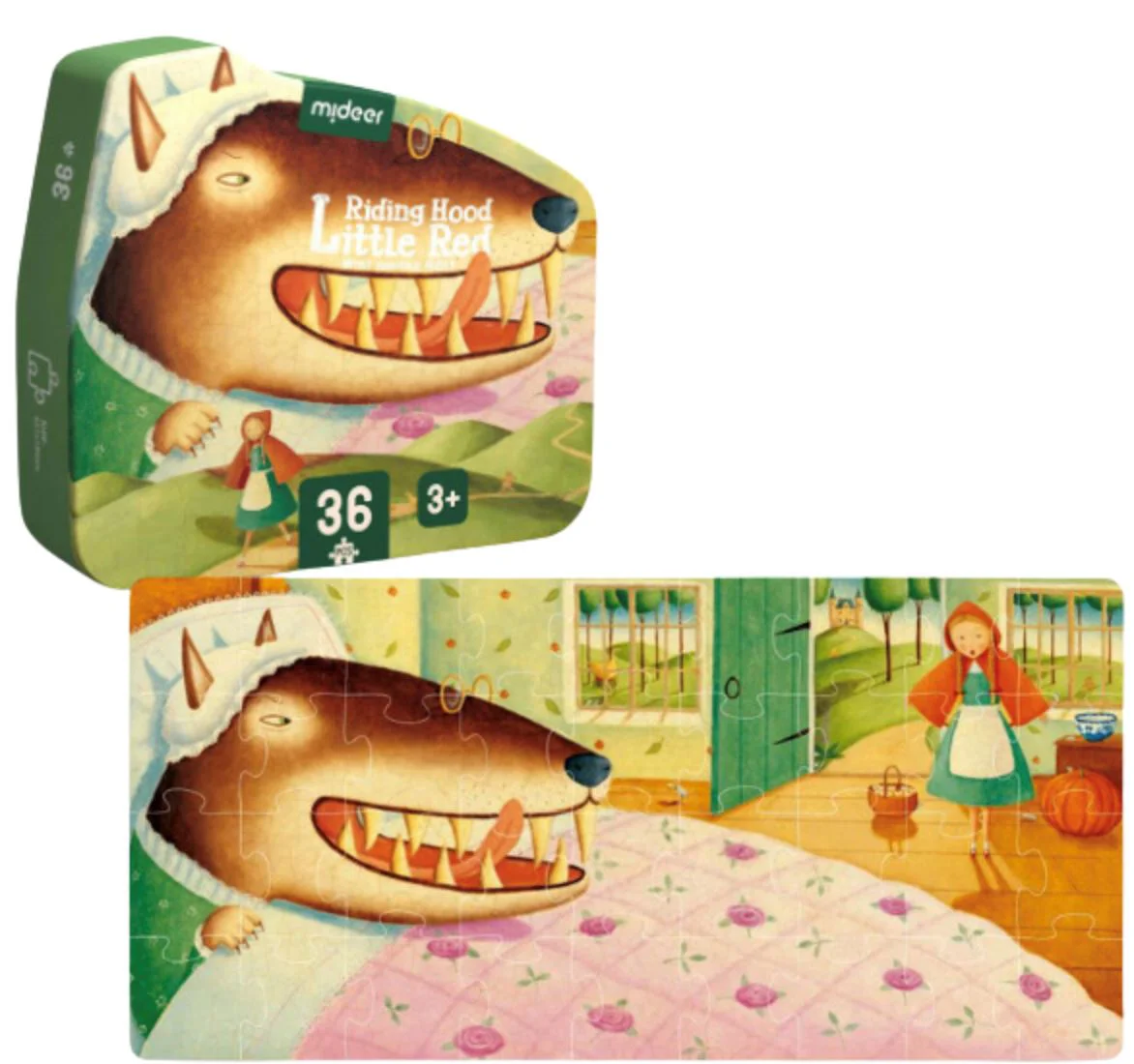 Puzzle cu basme ilustrate Mideer Scufita rosie, 36 el. foto