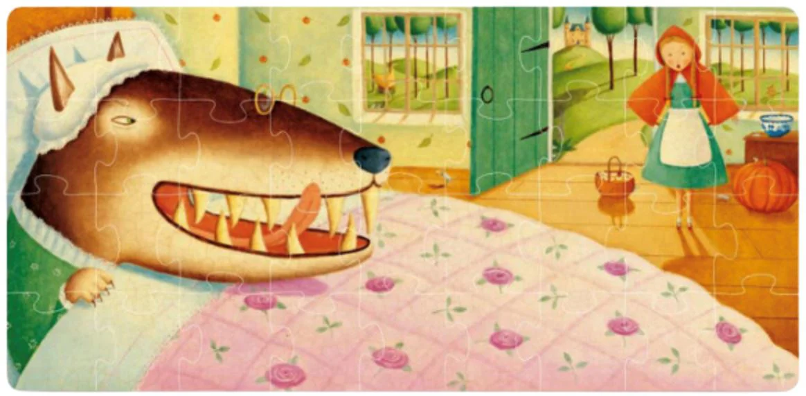 Puzzle cu basme ilustrate Mideer Scufita rosie, 36 el. foto