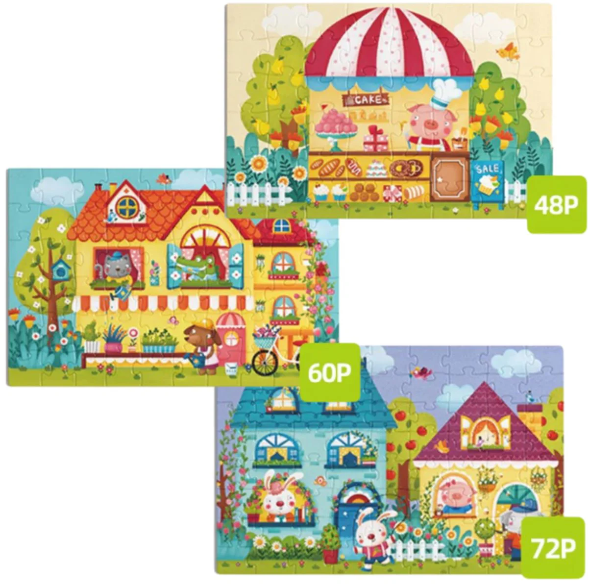 Puzzle 3 in 1 Mideer Oraselul de basm, nivelul 4 foto