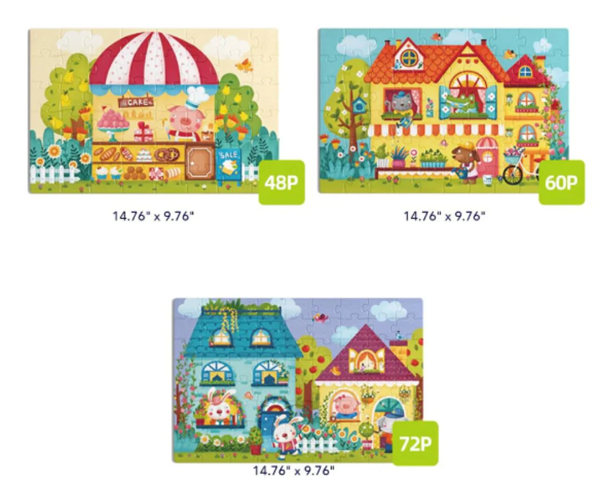 Puzzle 3 in 1 Mideer Oraselul de basm, nivelul 4 foto