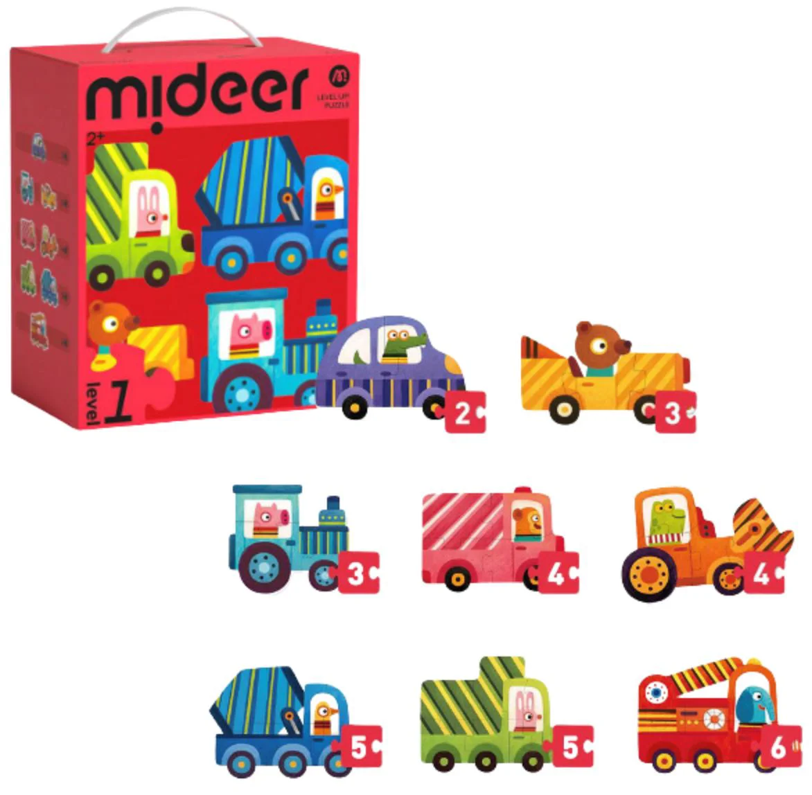Puzzle 8 in 1 Mideer Transport, nivel 1 foto
