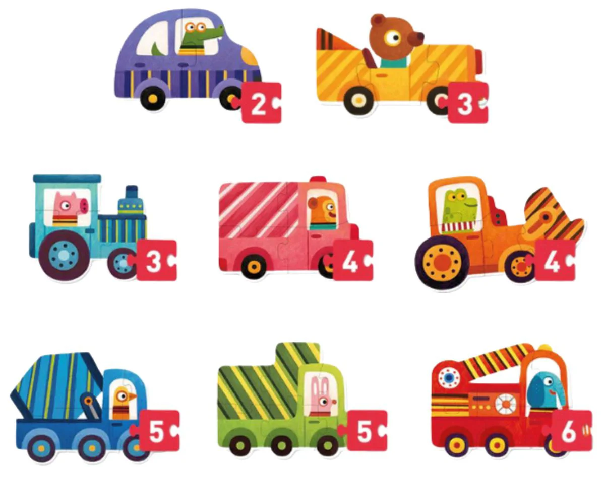Puzzle 8 in 1 Mideer Transport, nivel 1 foto