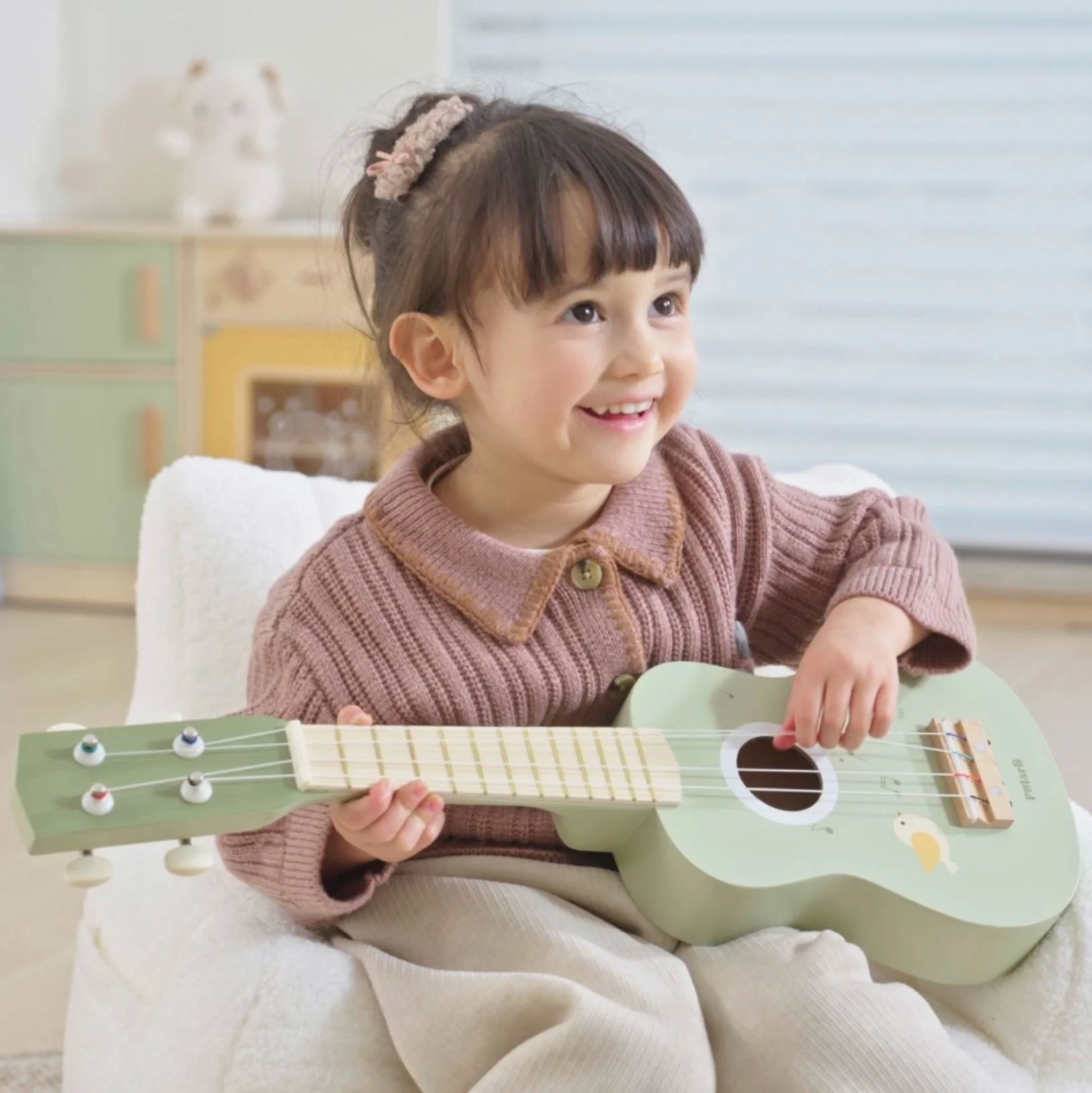 Chitara-ukulele din lemn Viga Toys PolarB Pasarica foto