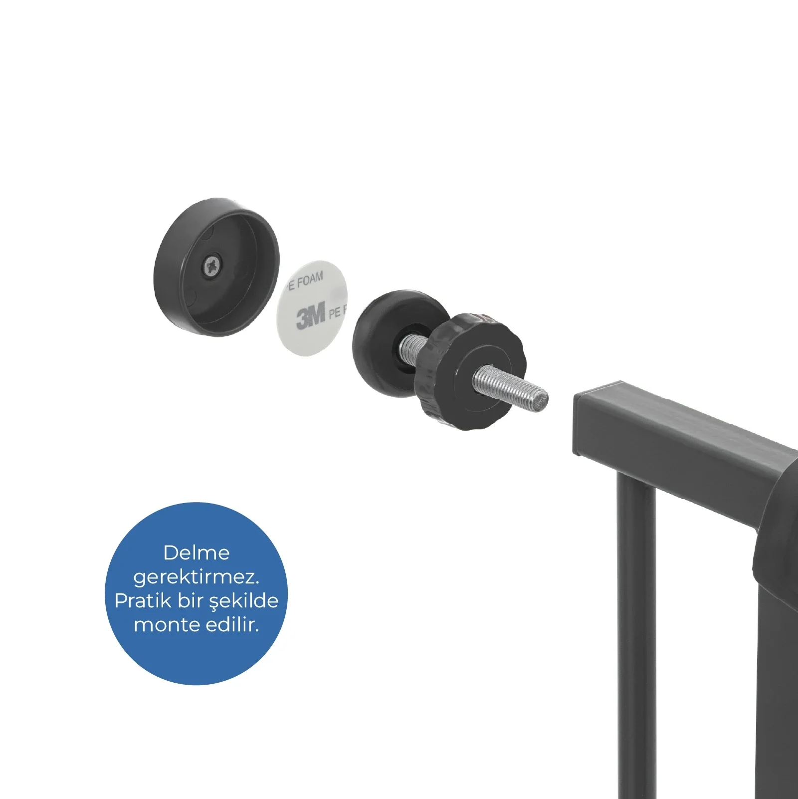 Extensie pentru poarta de siguranta BabyJem Anthracite, 10 cm foto
