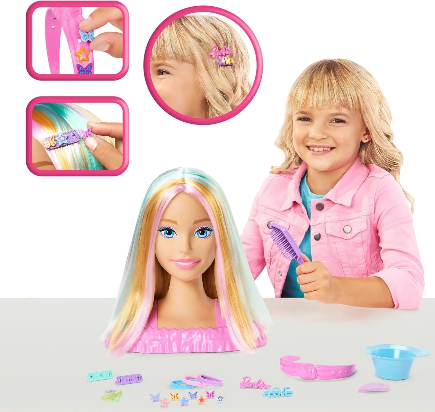 Голова для причесок Barbie с аксессуарами и эффектами Color Reveal foto