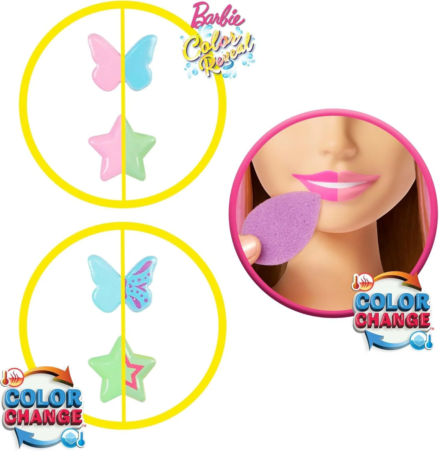 Голова для причесок Barbie с аксессуарами и эффектами Color Reveal foto