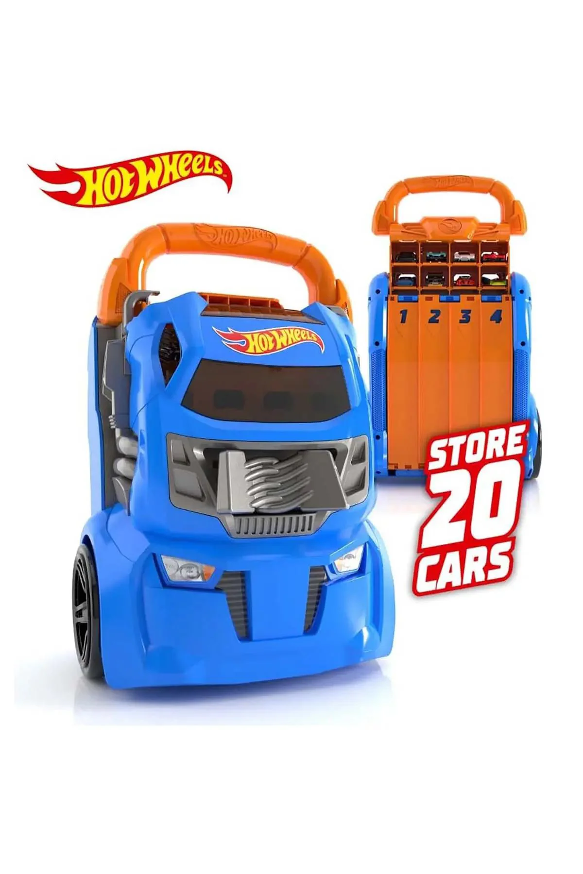 Container portabil Hot Wheels cu 4 piste paralele foto