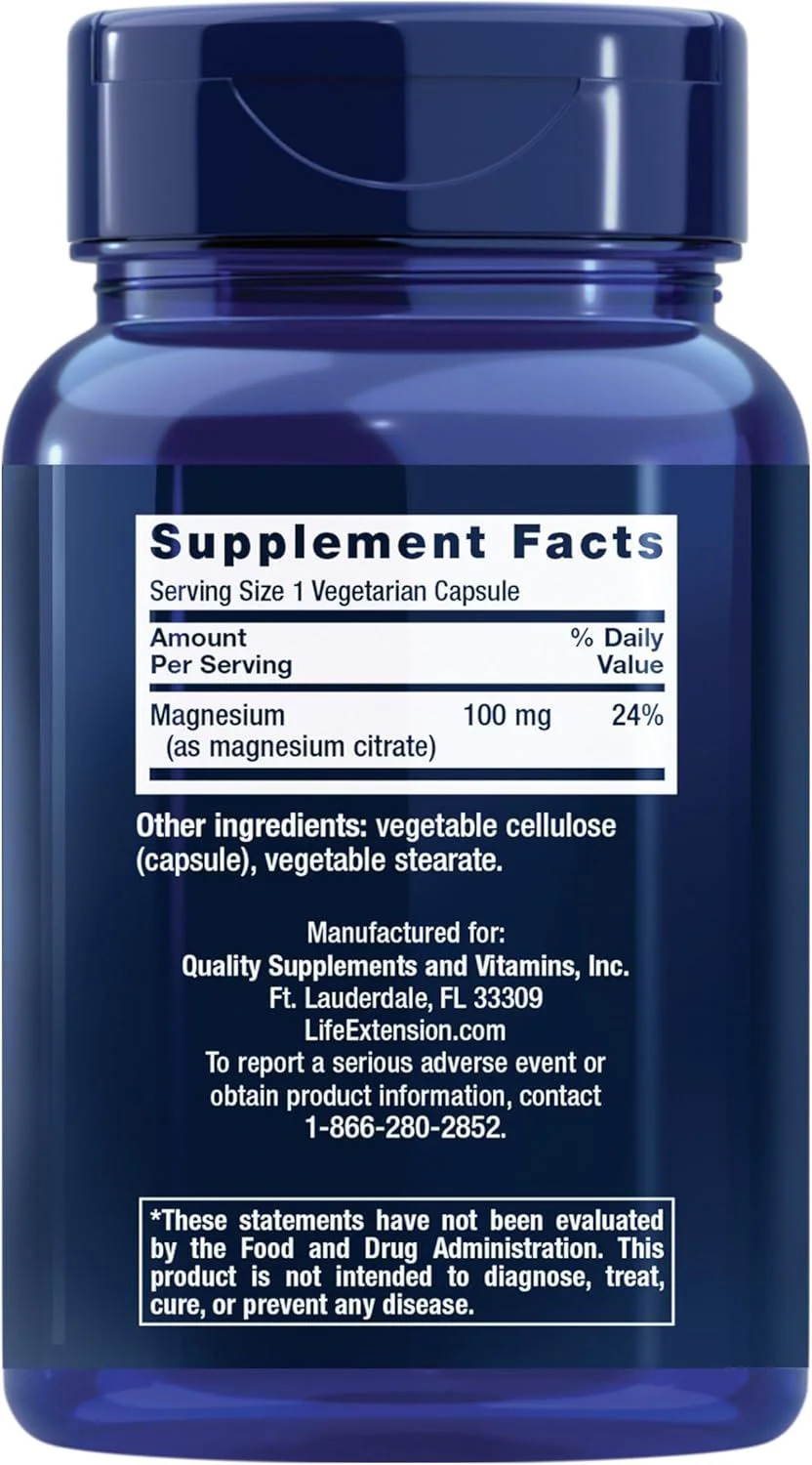 Пищевая добавка Life Extension Magnesium Citrate 100 mg, 100 растит. капсул foto