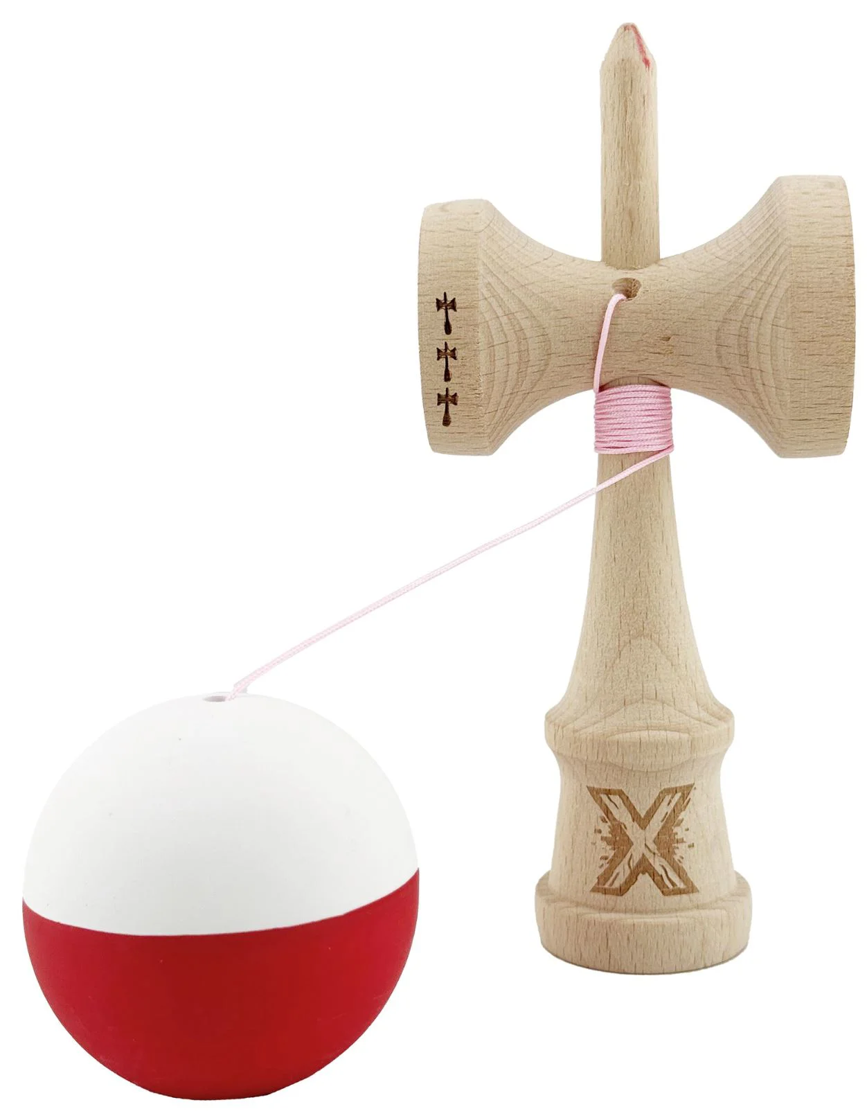 Kendama X Original Flippy, Alb-Rosu foto