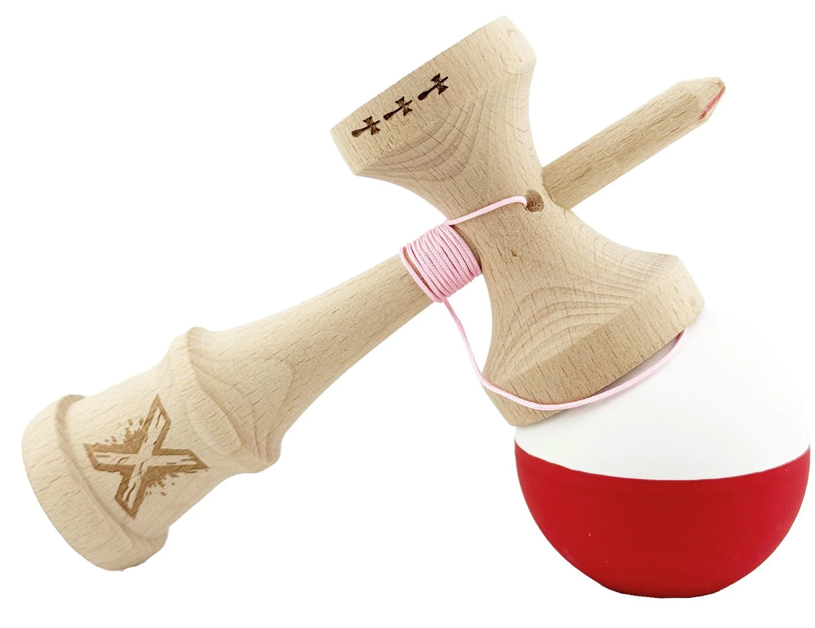 Kendama X Original Flippy, Alb-Rosu foto