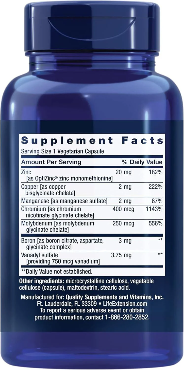 Supliment alimentar Life Extension Only Trace Minerals, 90 veg. capsule foto