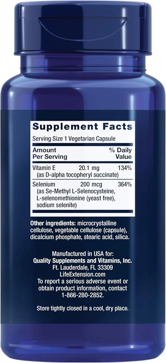 Supliment alimentar Life Extension Super Selenium Complex 200 mcg & Vitamina E, 100 veg. capsule foto