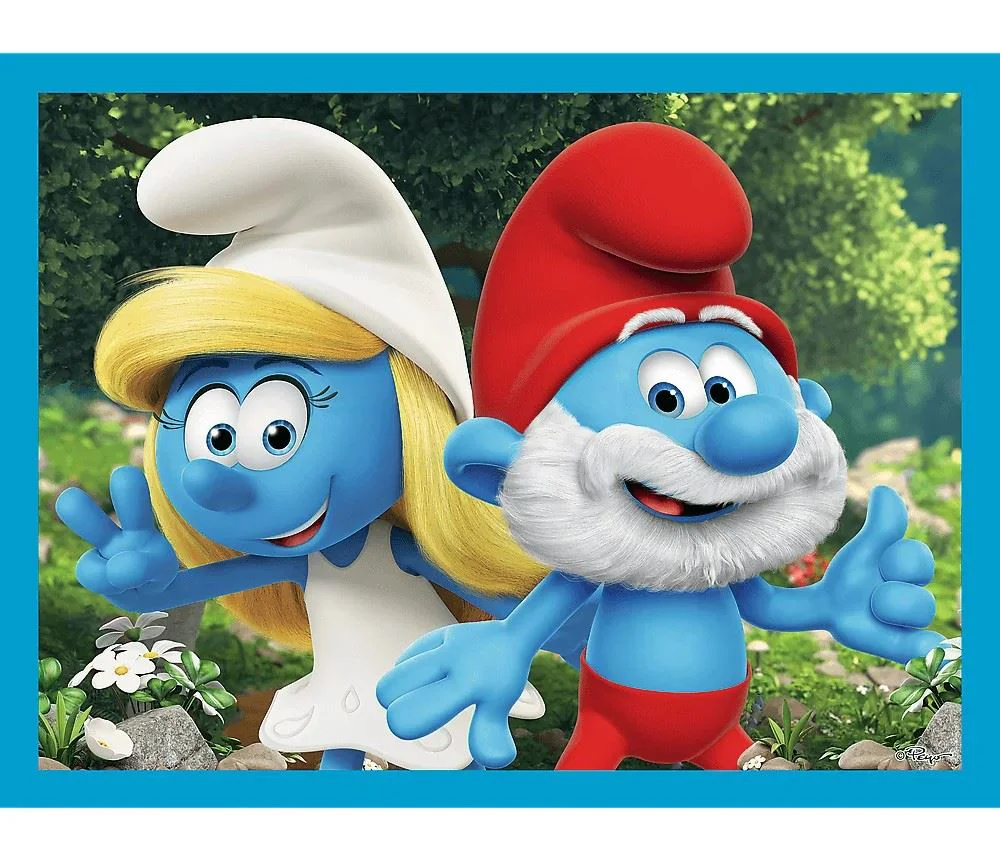 Puzzle Trefl 2 in 1 + Joc memo "Smurfs have fun" foto