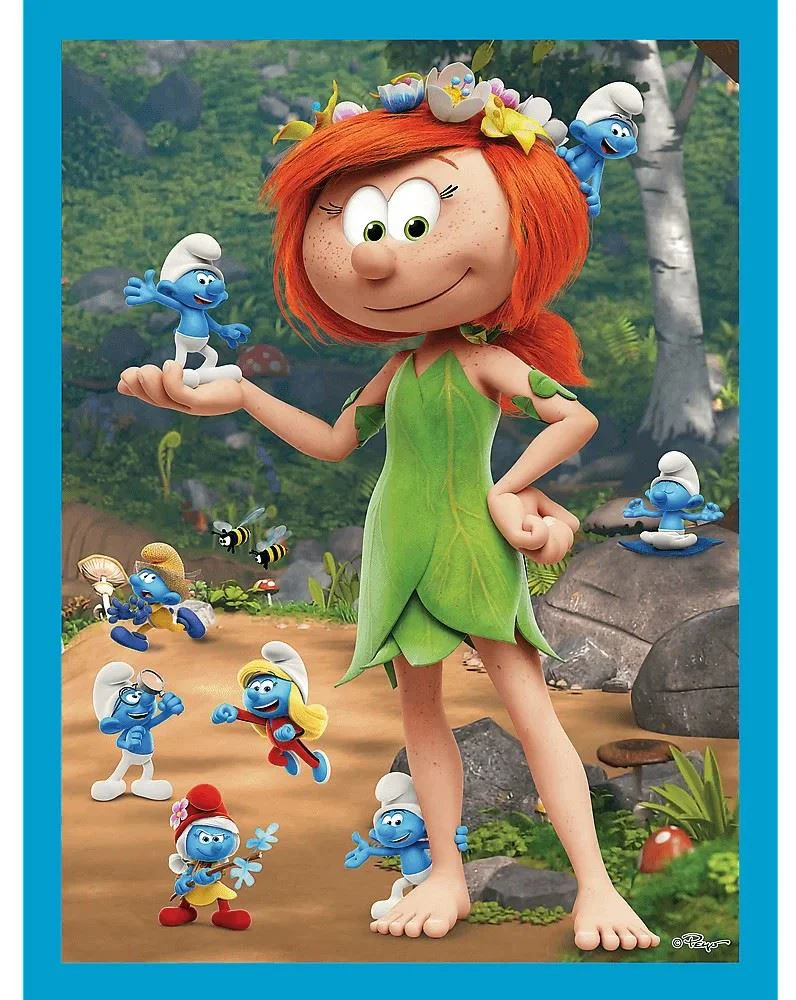 Puzzle Trefl 2 in 1 + Joc memo "Smurfs have fun" foto