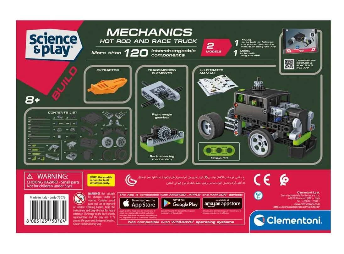 Constructor 2 in 1 Clementoni Science&Play Mechanics Hot Rod foto
