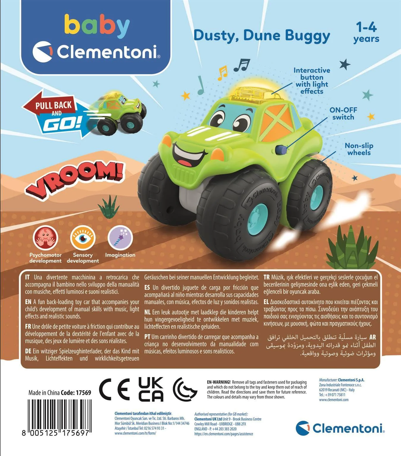 Masinuta cu sunete si lumini Clementoni Buggy Dune Dusty foto