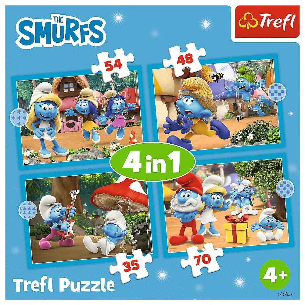 Puzzle Trefl 4 in 1 Smurf Village foto