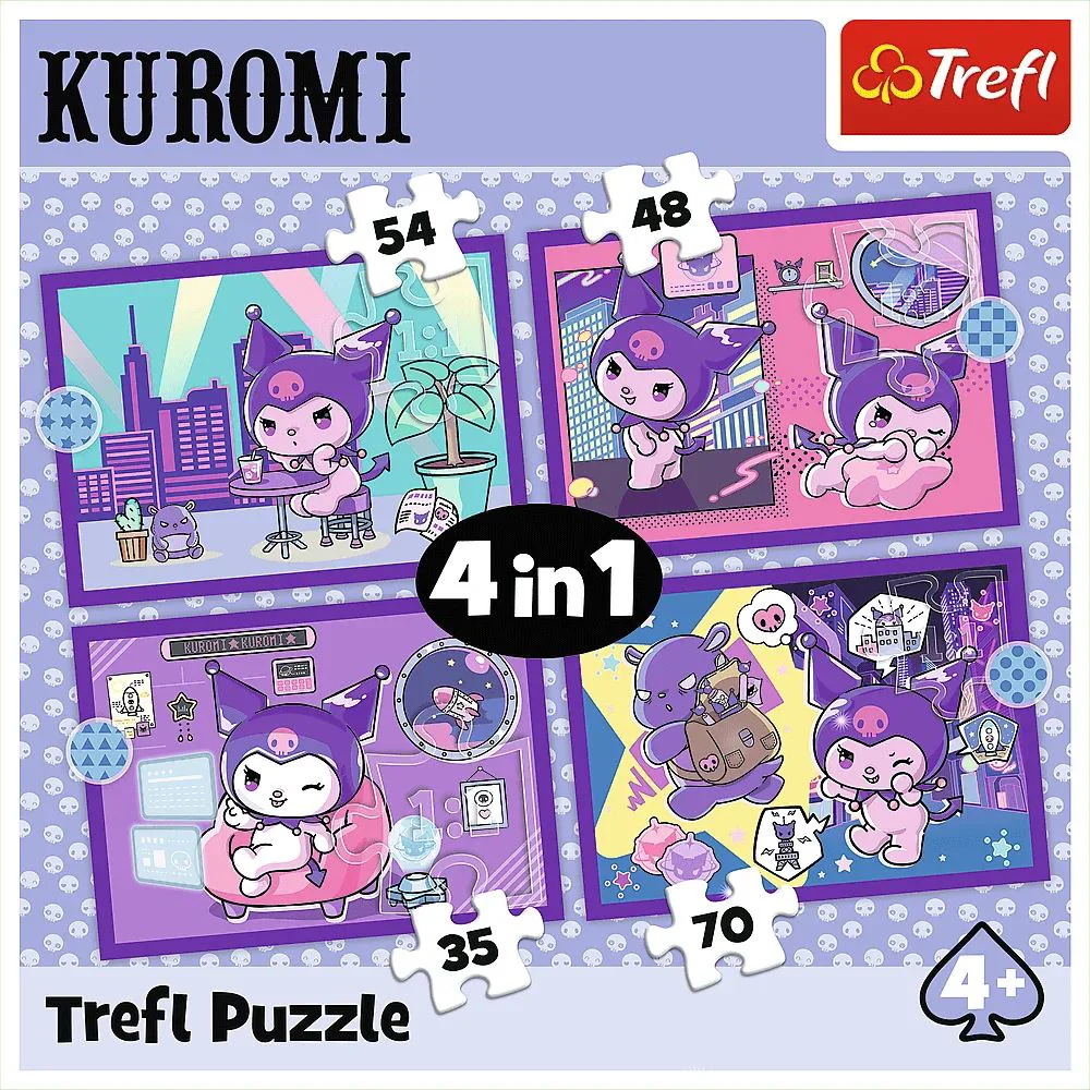 Puzzle Trefl 4 in 1 Day with Kuromi Hello Kitty foto