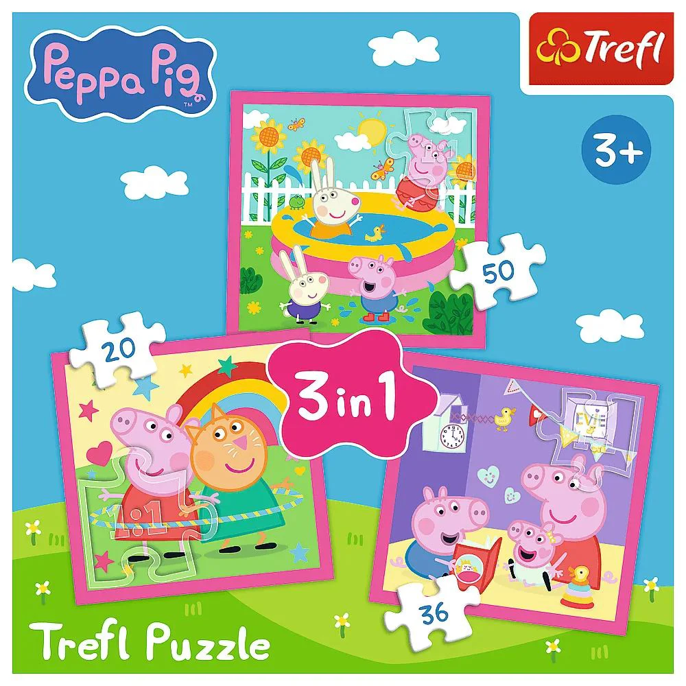 Puzzle Trefl 3 in 1 Peppa and friends foto