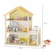 Casa de papusi din lemm Viga Toys – 3 etaje, 22 accesorii & 4 figurine foto