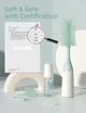 Perie pentru biberoane care genereaza spuma Momcozy Push-Press Green foto