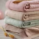 Patura din bumbac cu captuseala de flanel BabyOno Green foto
