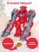 Set de joaca HTI Teamsterz Robot Rinocer cu pista, lumina, sunet si masina metalica foto