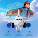 Avion cu frictiune Wenyi cu lumini si sunete, 1:200 foto