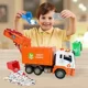 Camion de gunoi cu inertie Wenyi Think Green cu lumina si sunet, 1:10 foto