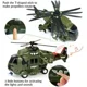 Военный вертолет Wenyi со светом, звуком и инерционным механизмом, 1:16 foto