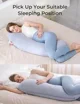 Подушка для беременных в форме J Momcozy Jersey Fabric Light Grey foto