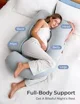 Подушка для беременных в форме U Momcozy Cooling Fabric Light Grey foto