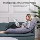 Perna pentru gravide in forma de U Momcozy Velvet Dark Grey foto