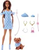 Papusa Barbie Twinning Looks, bruneta cu catelus foto