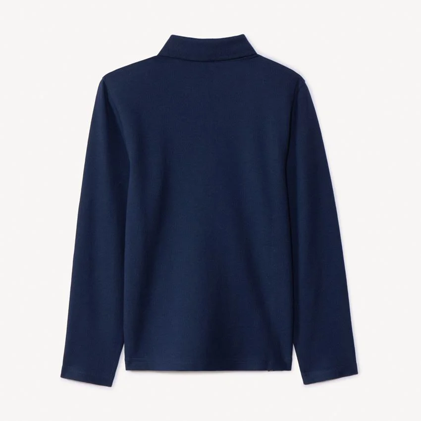 Orchestra Tricou polo din bumbac cu maneca lunga Blue foto