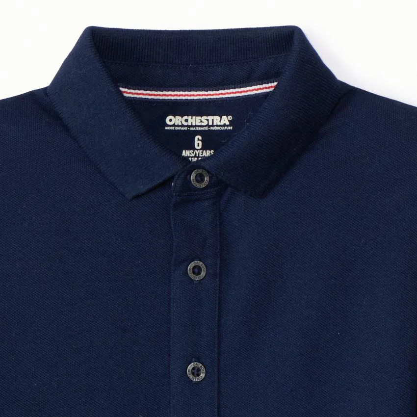 Orchestra Tricou polo din bumbac cu maneca lunga Blue foto