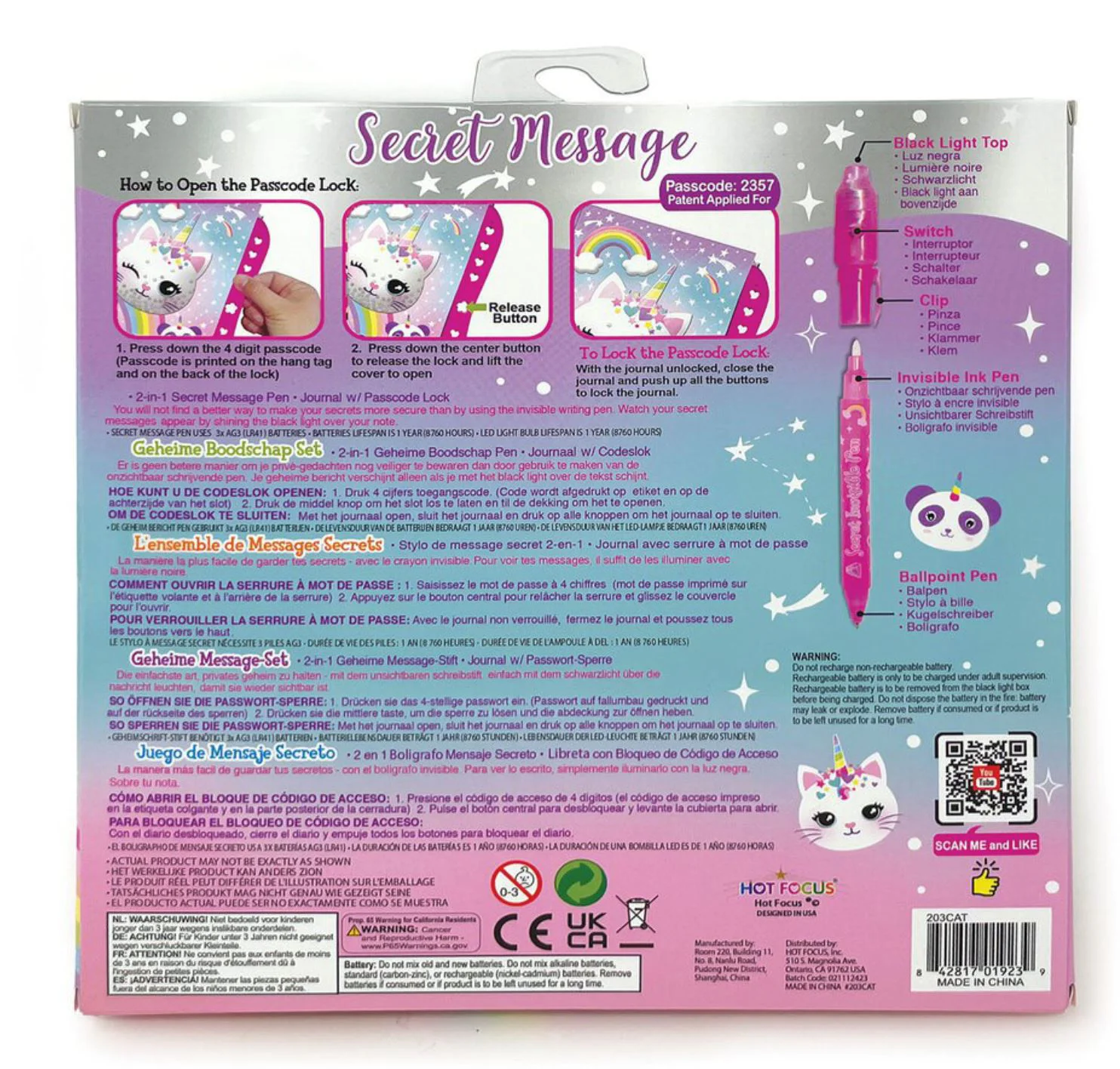 Set de creatie Hot Focus Cu carnetel, Pisica unicorn foto