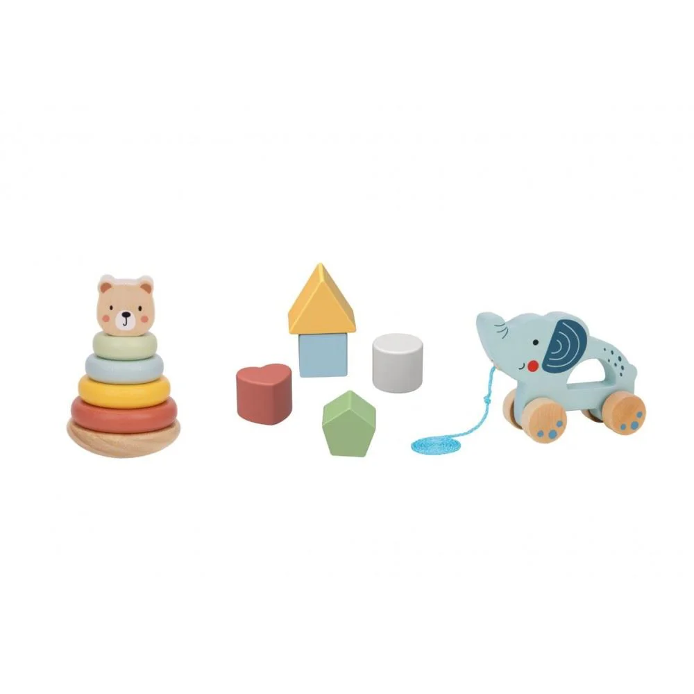 Set 3in1 Tooky Toy Sorter, Piramida si Elefant pe ata foto